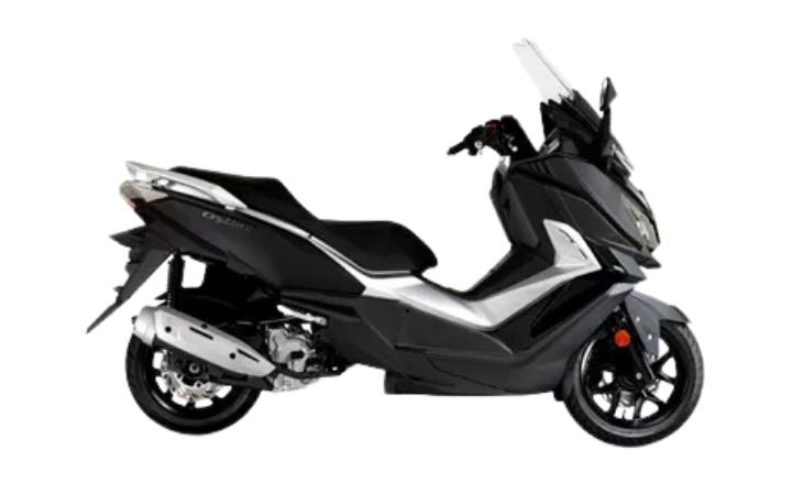 SYM Cruisym 125 Motorcycle Model Specifications: Torkue:11.3nm., Power:12hp, Weight:179, Top Speed:105, Fuel Capacity: 12, Fuel consumption: 3, Number of Cylinders:1, Number of Valve: 4