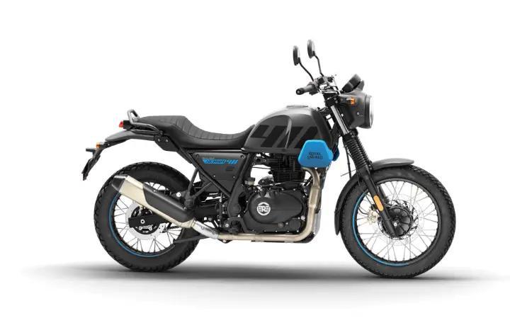 Royal Enfield  Scram 411 Motorcycle Model Specifications: Torkue:32nm., Power:24hp, Weight:184, Top Speed:150, Fuel Capacity: 17, Fuel consumption: 3.5, Number of Cylinders:1, Number of Valve: 4